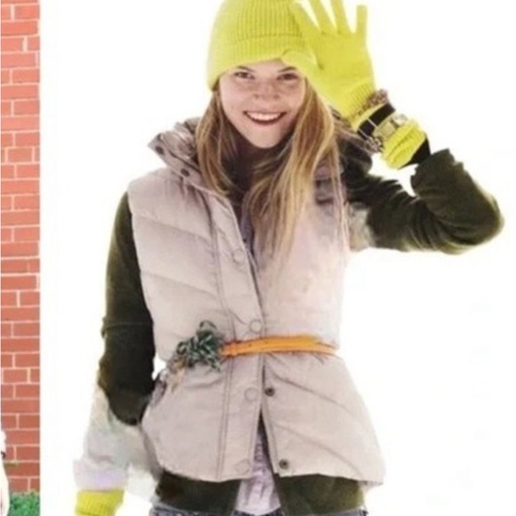 J. Crew Jackets & Blazers - J.CREW CREAM DOWN PUFFER VEST WITH SHERPA LINING SIZE MEDIUM